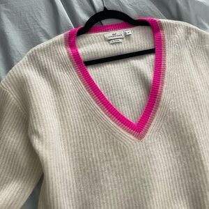 Vineyard Vines Cream V-Neck cashmere Sweater